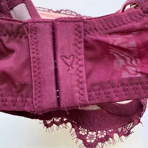 Victoria's Secret Dream Angels Lined Demi Lace Crushed Velvet Purple Sz 36DDD - Picture 7 of 14